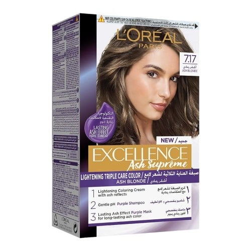 CREME ASH BLONDE HAIR COLOR LOREAL EXCELLENCE- 7.17