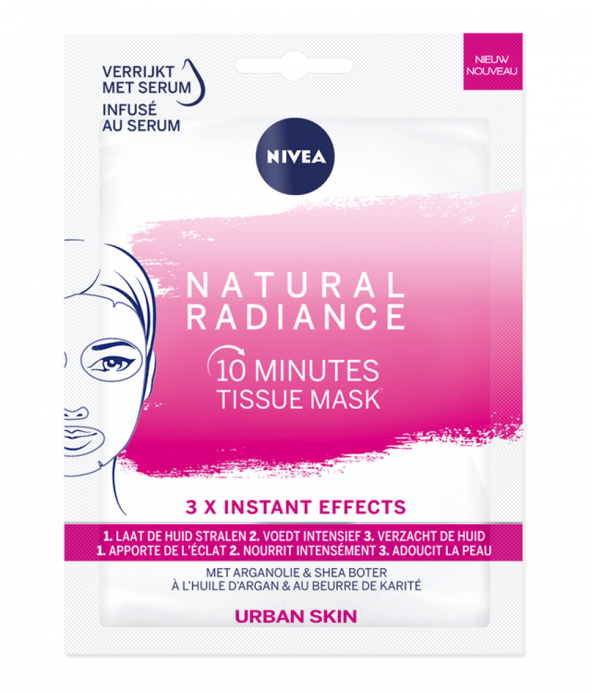 Gymnastik samtale Underlegen NIVEA Urban Skin Radiance Face Sheet Mask, Argan Oil & Shea Butter, 1 -  اكبر موقع الكتروني يلبي احتياجاتك اليومية