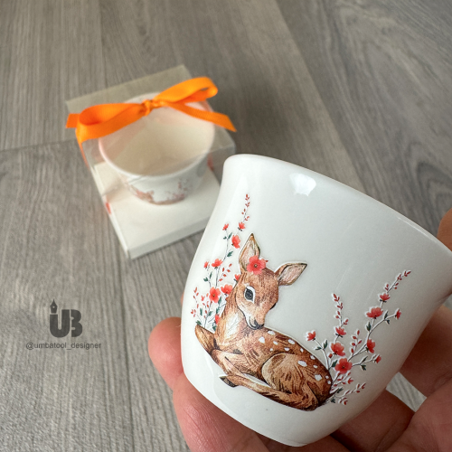 12 فنجان قهوة عربية مع طباعة يو في uv