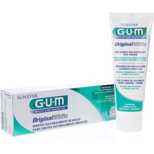 معجون اسنان GUM , البياض الاصلي , 75 مل