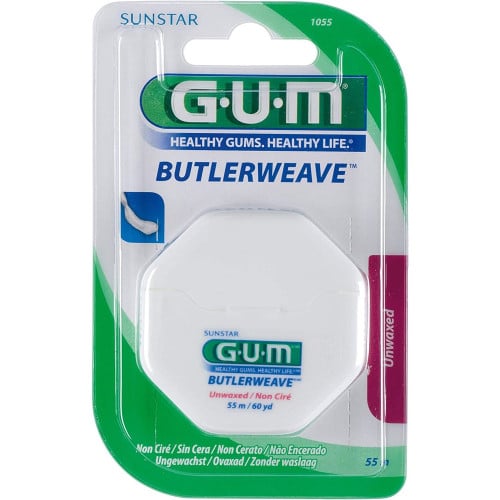 خيط الاسنان Gum , غير مشمع , BUTLERWEAVE