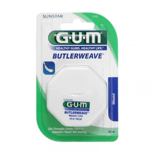 خيط الاسنان Gum , مع الشمع , BUTLERWEAVE