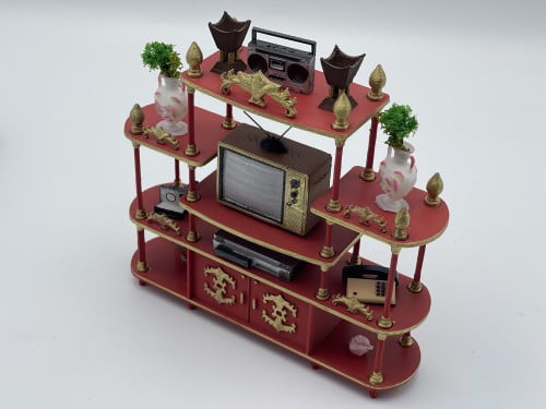 دولاب الصالة- احمر - مع الاكسسوارات