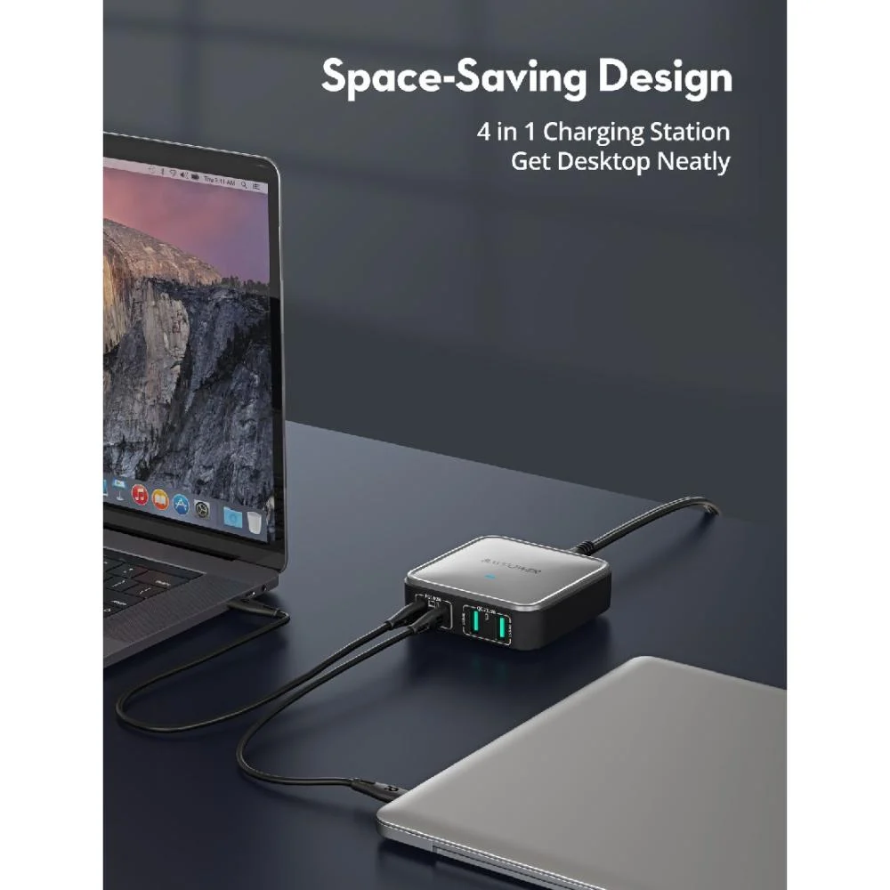 منصة راف باور  100 واط منفذين USB-A ومنفذين USB-C
