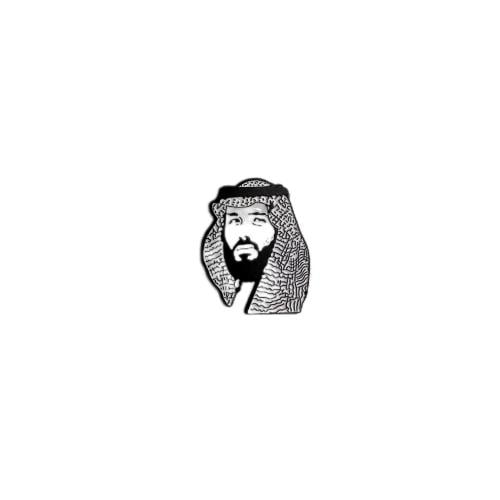 شعار لوقو ستكير لاصق - سمو ولي العهد ابيض واسود