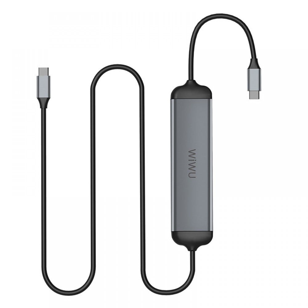 WiWU Alpha 521H 5 ports USB C hub with card reader USB3.0 and patent 1.6m Type C