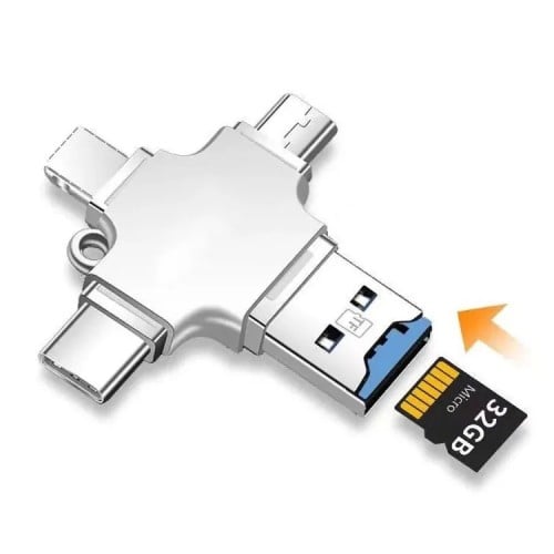 قارئ بطاقات الذاكرة 4 في 1 Micro Sd USB / Type-c /...