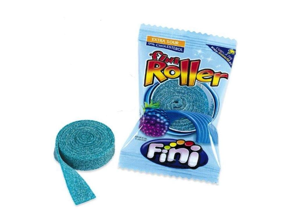 حلوى Fini رول التوت الازرق الحامضة 20غرام-Fini Roller Blue Raspberry Candy