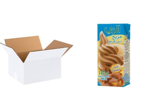 كرتون مزيج آيس كريم الري الكراميل الحجم 1 لتر 12 ع...