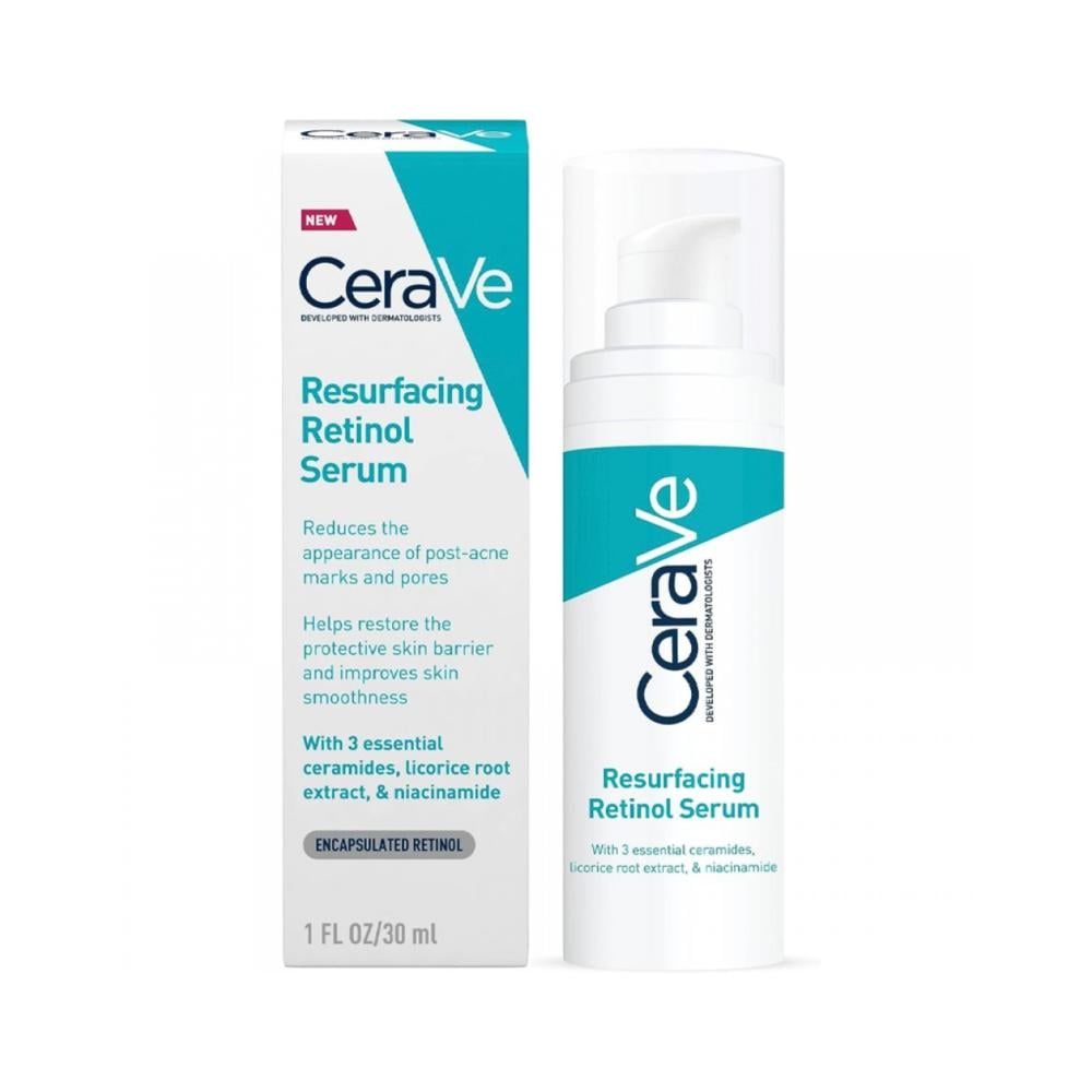 CeraVe Retinol Serum for Post-Acne Marks and Skin Texture to Purify Pores, Resurface, and Brighten Skin 30ml