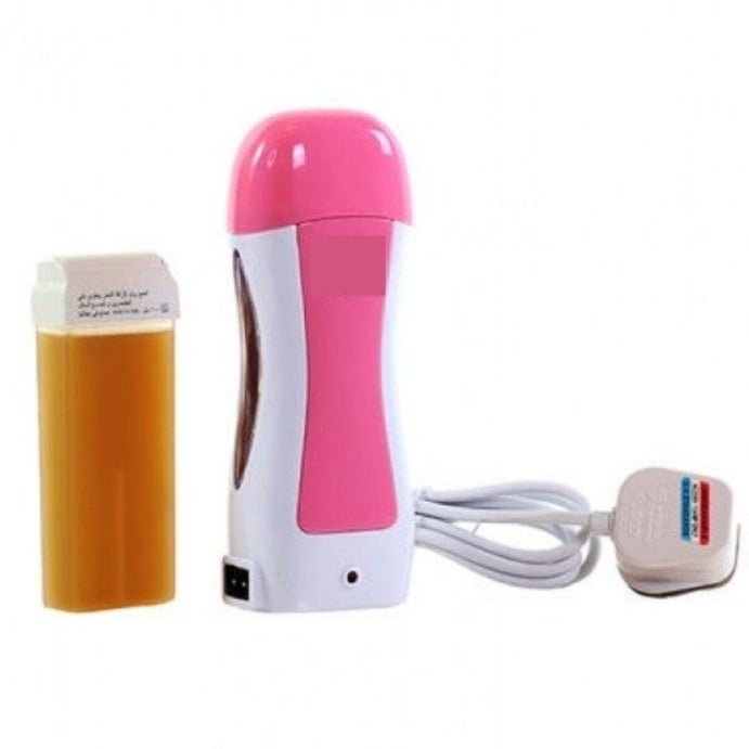 Electric Wax Heater with Rotating Head for Hair Removal Pink/White Avalon