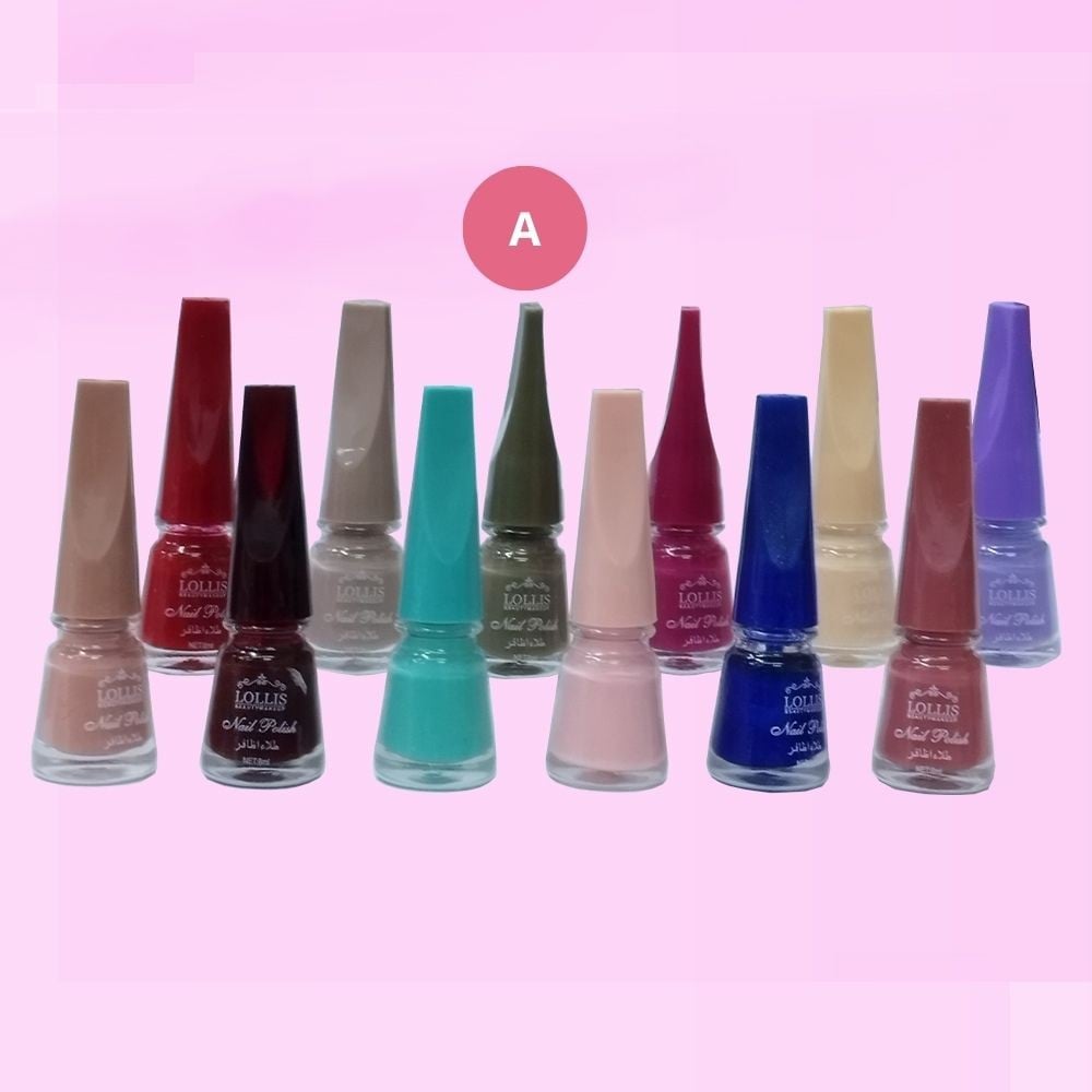 طلاء أظافر من لوليس 12 حبة لون مختلف حرف A