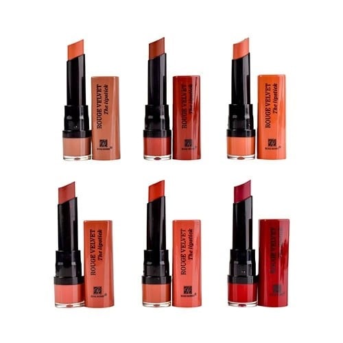 Rouge Velvet - 6 Piece Set of Solid Color Dry Lipsticks from Rose