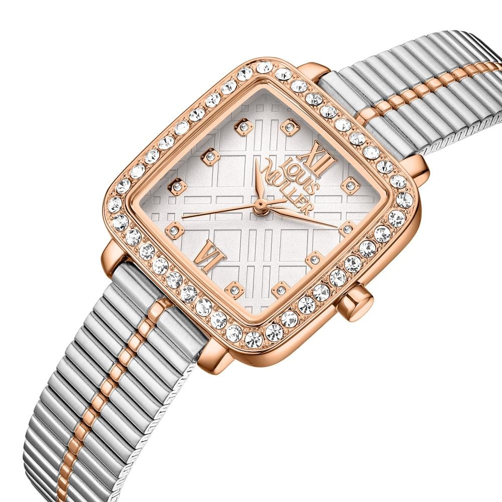 ساعة نسائية من لادون بلون فضي و روز