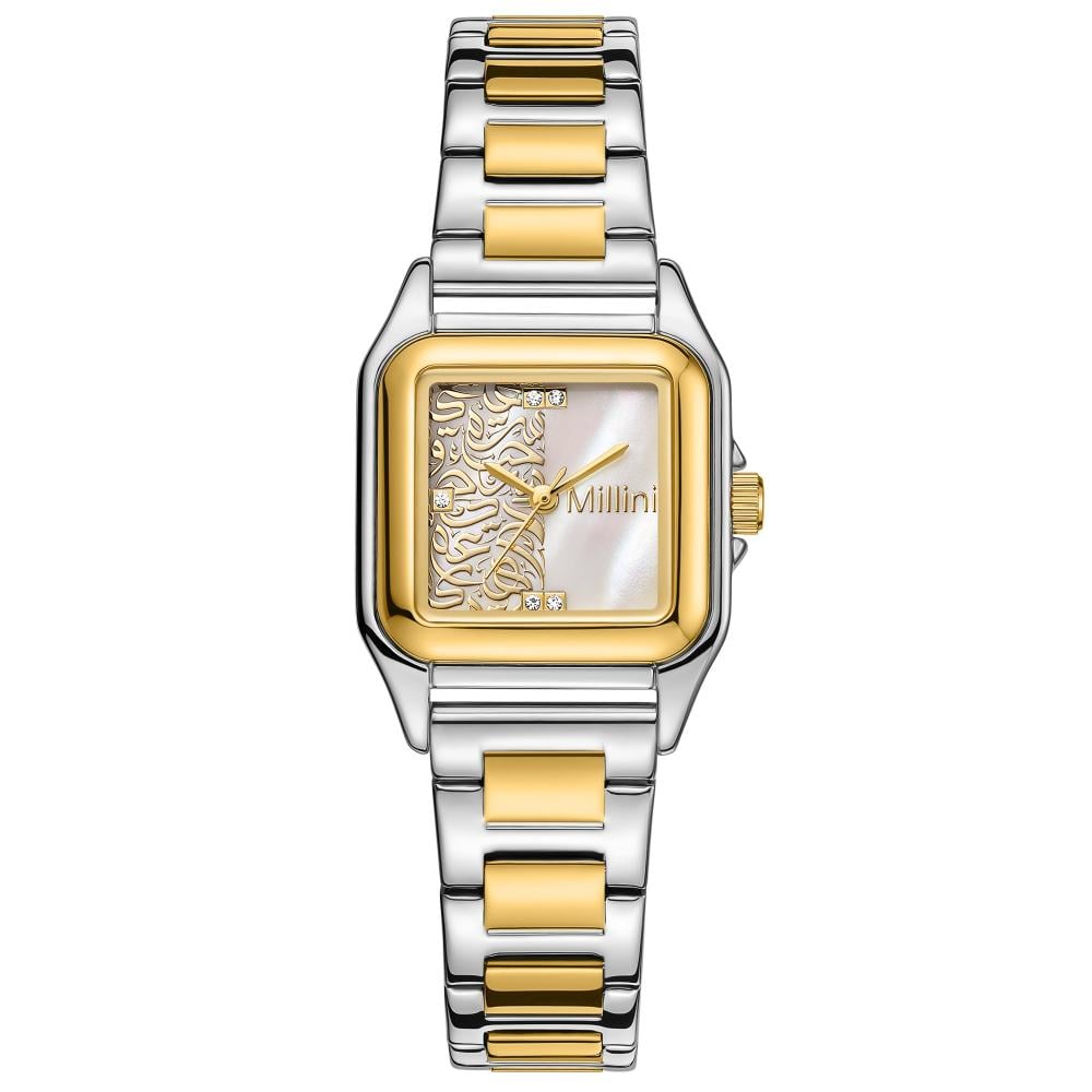 ساعة نسائية ستيل من لادون بلون ذهبي  فضي