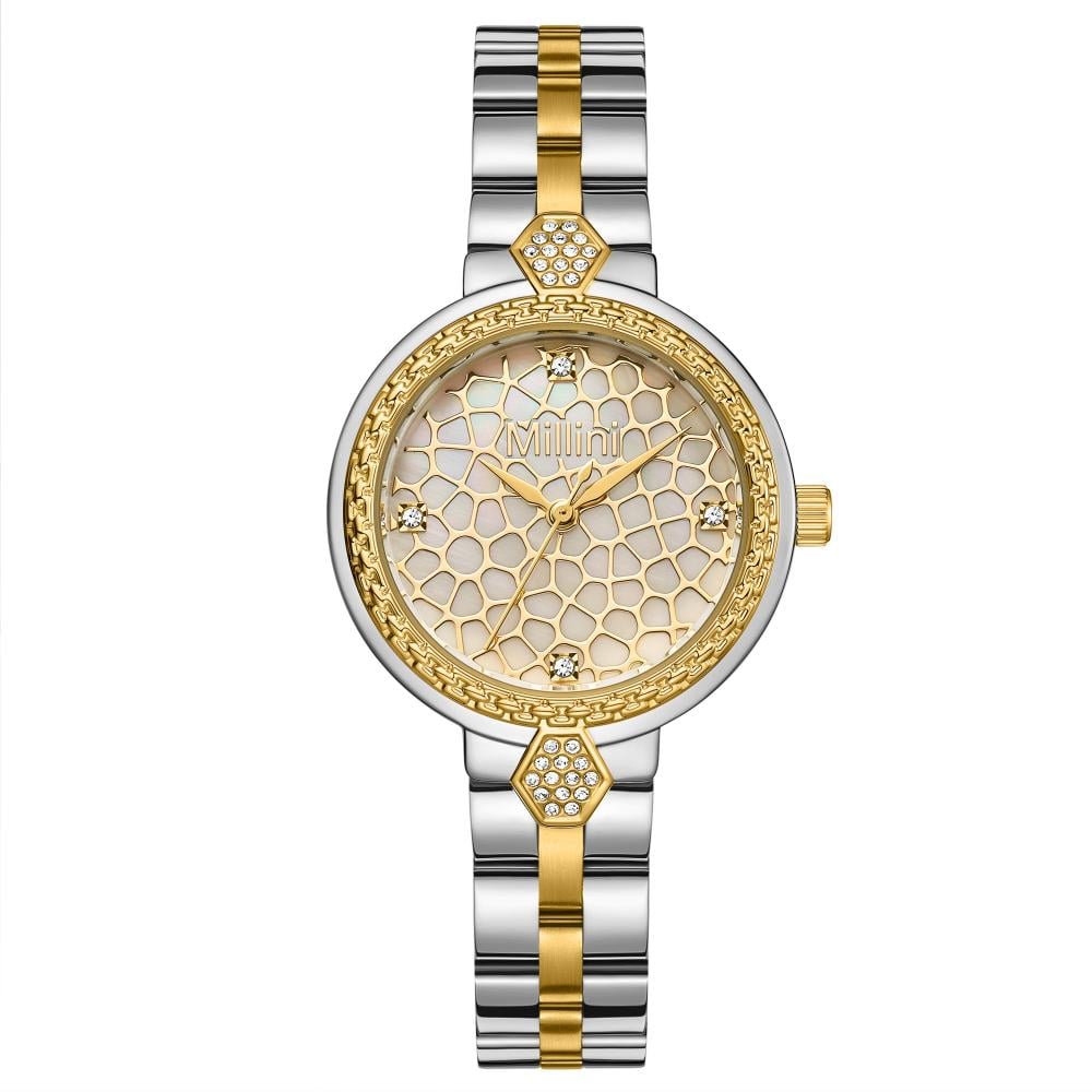 ساعة نسائية من لادون بلون فضي و ذهبي