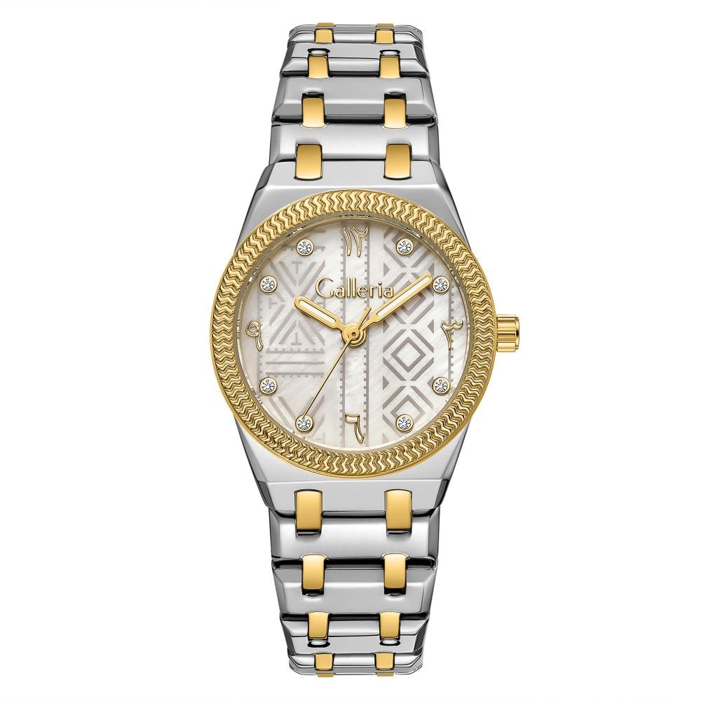 ساعة نسائية من لادون بلون فضي و ذهبي