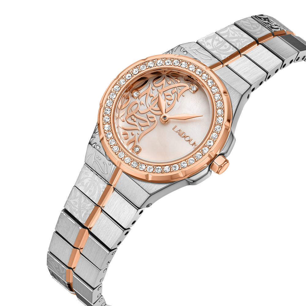 Women's Silver & Rose Gold Stainless Steel Watch from Ladoun
