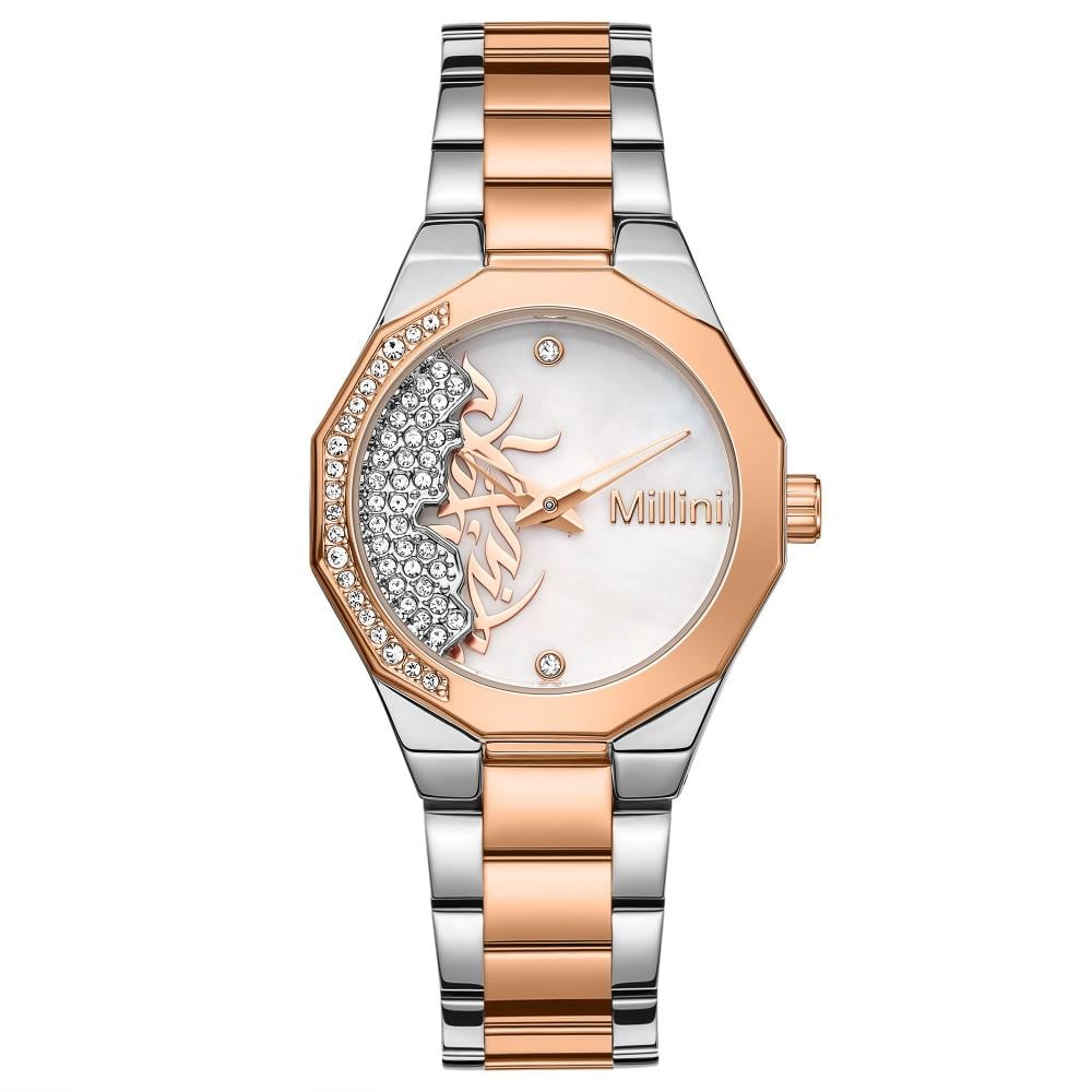 ساعة نسائية من لادون بلون فضي و روز