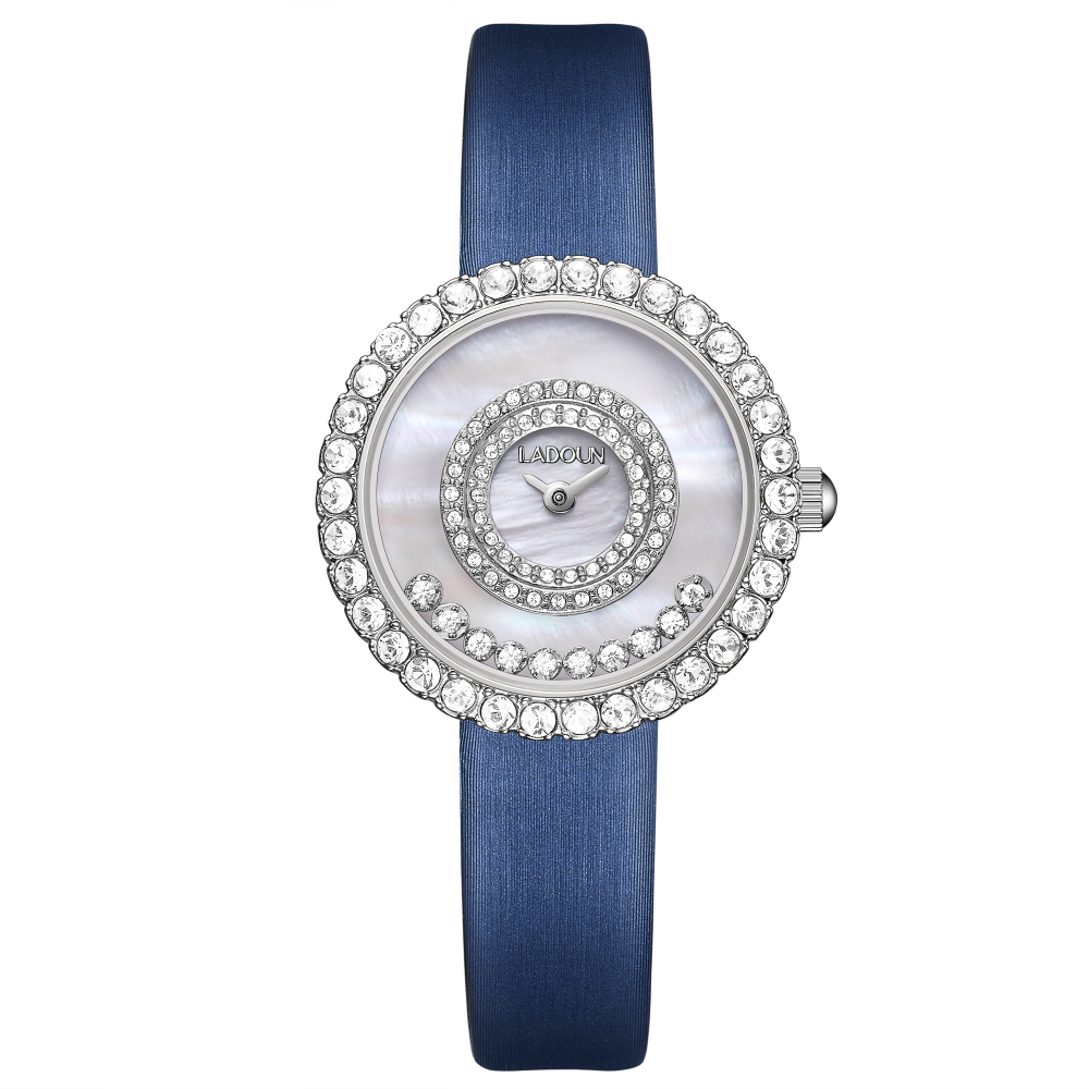 ساعة نسائية جلد لون كحلي من لادون