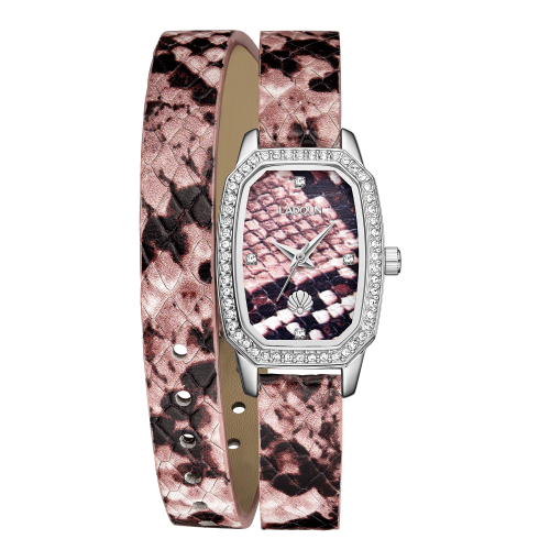 Women's Silver Leather Strap Watch from Ladoun
