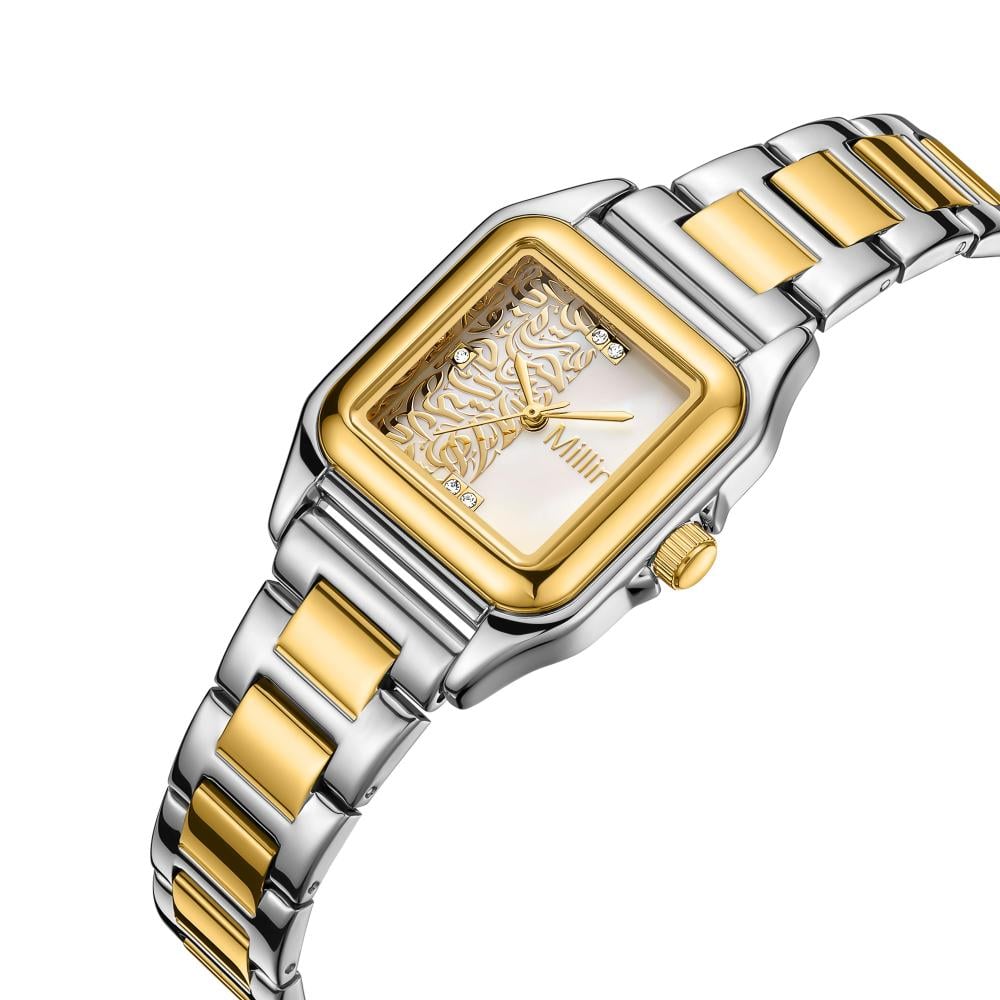 ساعة نسائية ستيل من لادون بلون ذهبي  فضي