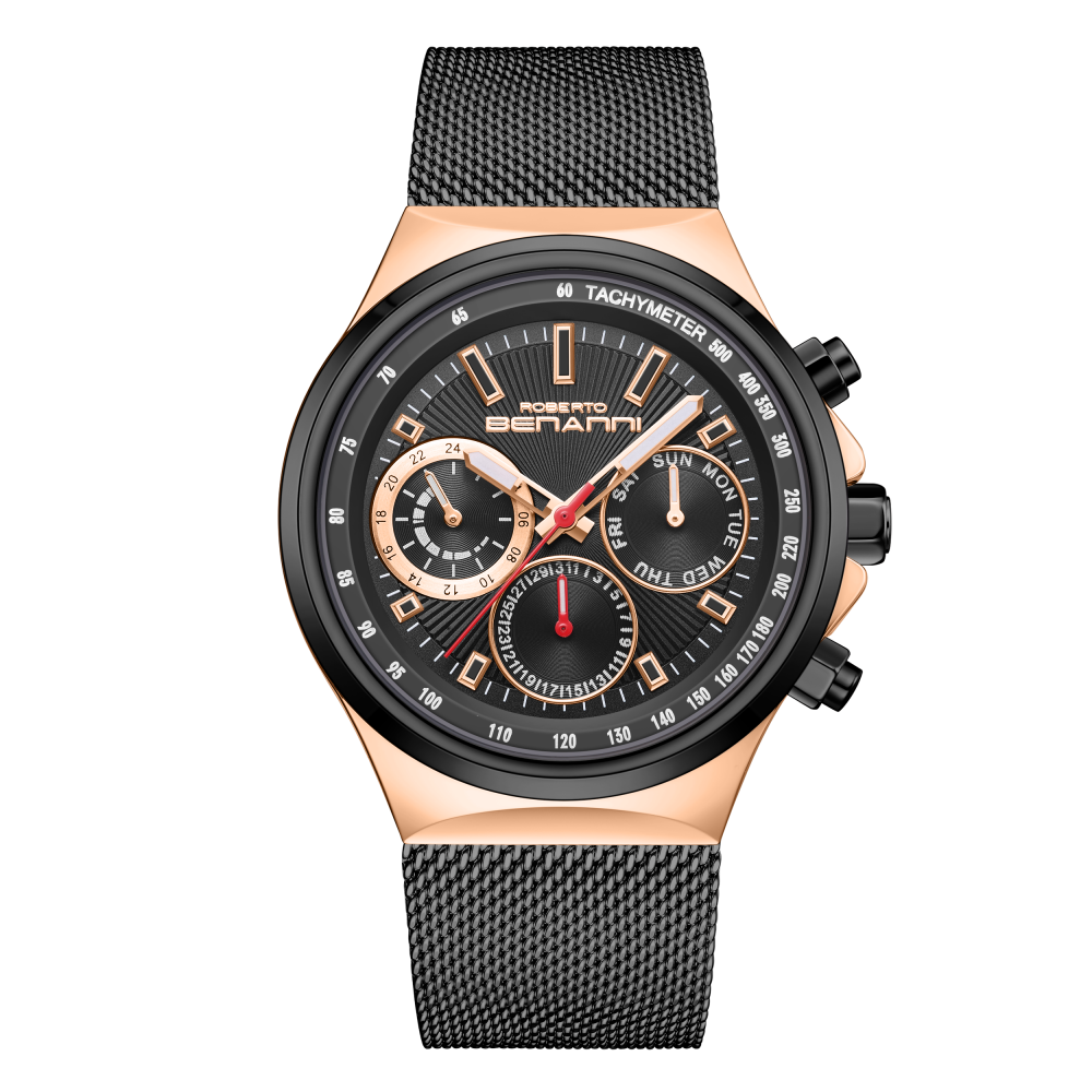 ساعة رجالية ستيل لون أسود ROBERTO BENANNI