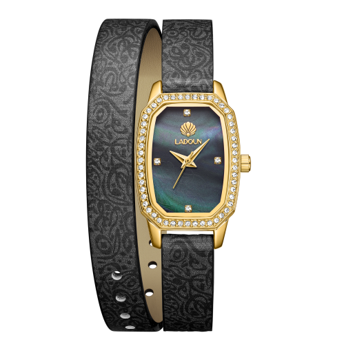 Women's Gold Leather Strap Watch from Ladoun