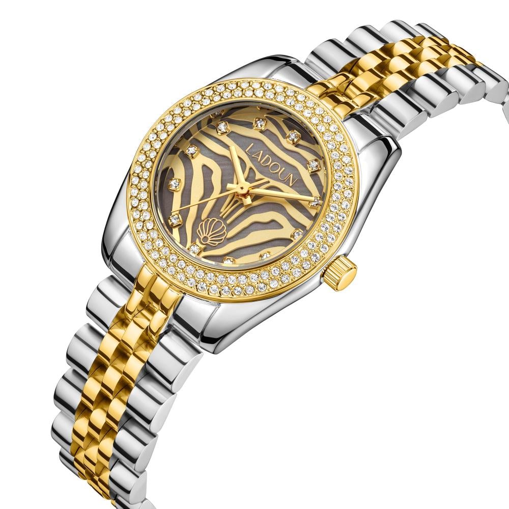 ساعة نسائية ستيل لون ذهبي و فضي من لادون