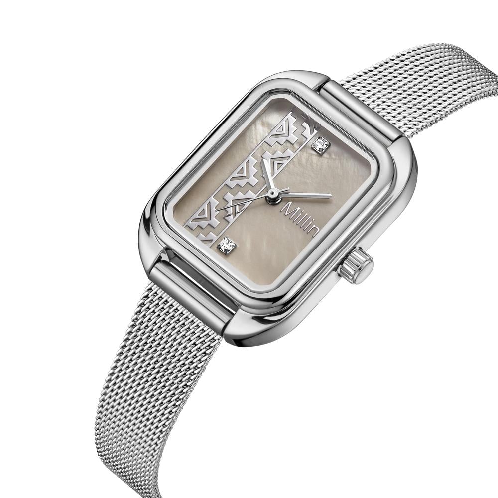 ساعة نسائية من لادون ستيل  بلون فضي