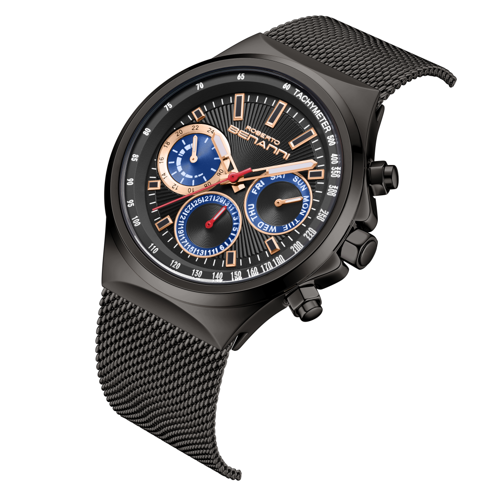 ساعة رجالية ستيل لون أسود  ROBERTO BENANNI