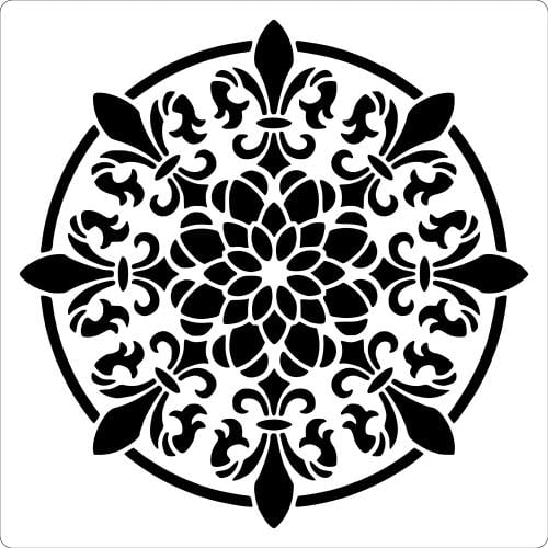 استينسل زخرفة نباتية دائري ( 11 )