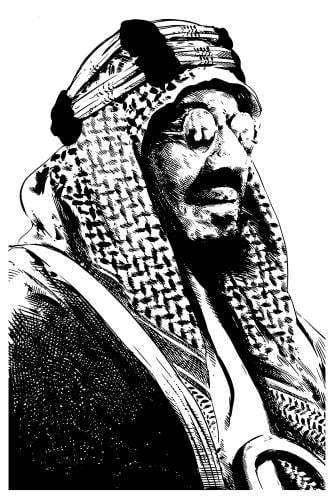 المؤسس الملك عبدالعزيز رحمه الله ( شاشة حريرية )
