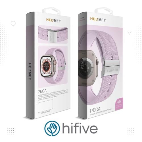 سوار جلدي أنيق مقاوم للماء لـ ساعة أبل من HELMET موديل38mm/40mm/41mm-PECA - ارجواني