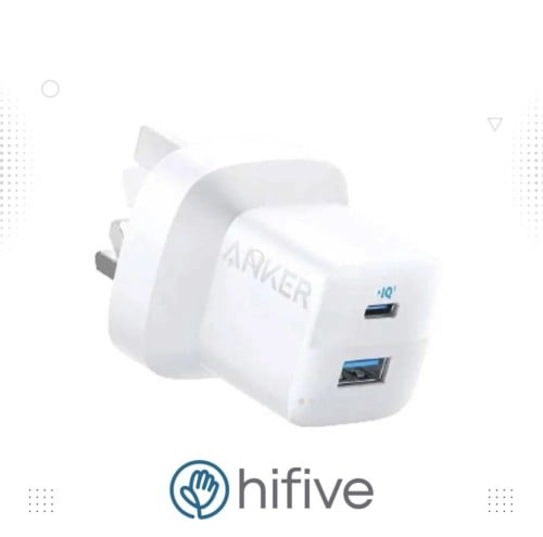 انكر - فيش جداري بقوة 20 واط بمنفذ تايب سي و منفذ يو اس بي - ابيض