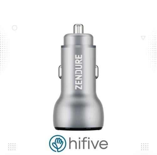 زندور شاحن سيارة بقدرة 48 واط-فضي