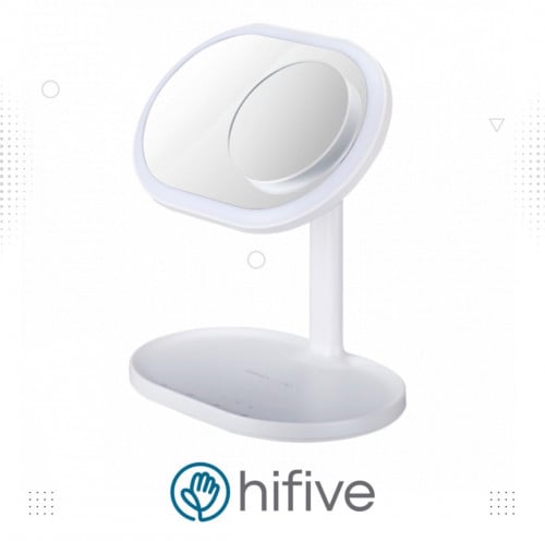 موماكس 4 في 1 ( إضاءة LED, مرآة, مكبر صوت وشاحن لاسلكي بقوة 10 واط ) - ابيض