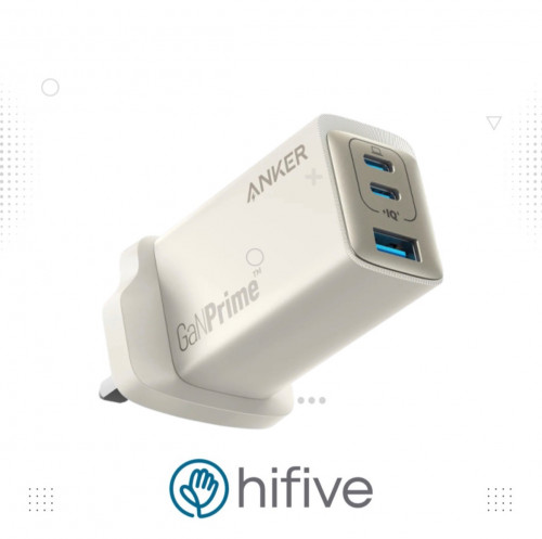 شاحن جداري انكر بقوة 65 واط بمنفذين تايب سي بتقنية PD ومنفذ يو اس بي