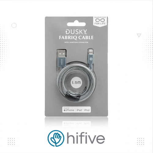 كابل ايفون قماشي 1.2 متر من دسكي رصاصي