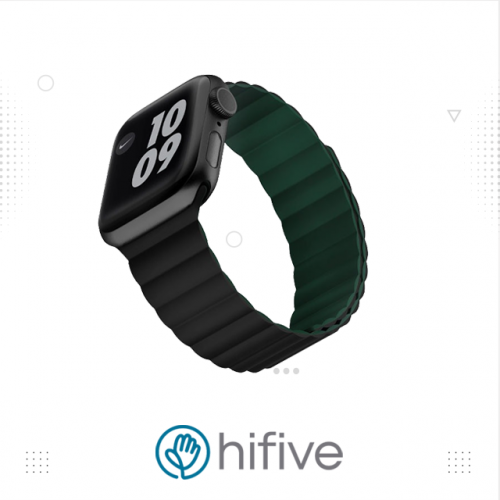 سوار ساعة ابل كوزمو فيفا مدريد مغناطيسي مقاس 42/44 - اسود واخضر