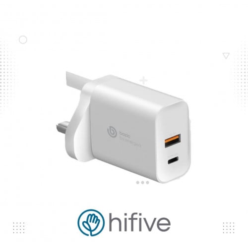 شاحن جداري اينرجيا بمنفذين تايب سي ، يو اس بي بتقنيه بي دي 30 واط وكوالكوم 3 - ابيض