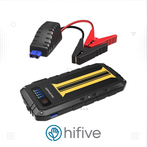 بطارية راف باور ومشغل سيارة بسعة 8000 ملي أمبير - وقوة 300 أمبير - أسود