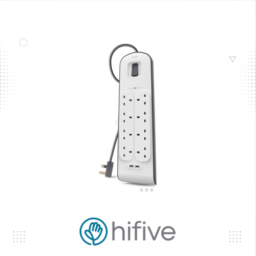 توصيلة بيلكن 8 منافذ TYPE-G مع منافذ USB بطول - 2 متر