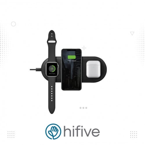 قاعدة شحن وايرلس اينرجيا 3 في 1، 10 واط / 7.5 واط / 5 واط - اسود