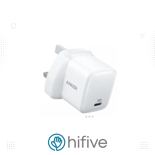 شاحن جداري انكر باور بورت بقوة 20 واط بمنفذ تايب سي يتقنية PD - أبيض