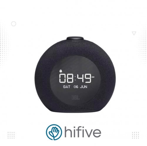 مكبر الصوت جي بي ال هورايزون 2 راديو على مدار الساعة بلوتوث مع اف ام مع اضاءة - اسود