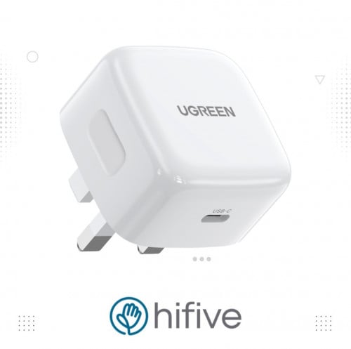 شاحن جداري يوجرين بمنفذ PD شحن سريع بقوة 30 واط - أبيض