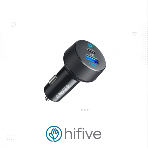 شاحن سيارة انكر باوردرايف كلاسيك 35 واط بمنفذ USB ومنفذ تايب سي - اسود