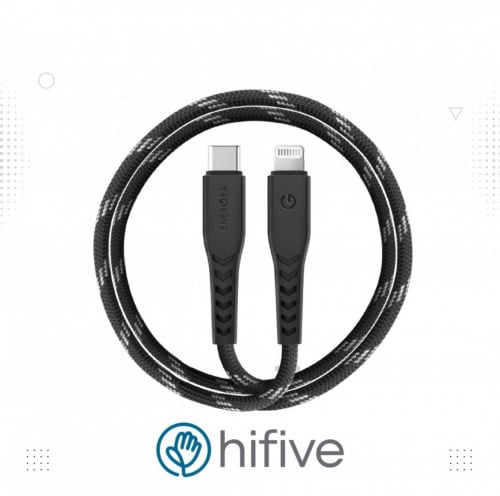 كيبل اينيرجيا نايلون فليكس تايب سي تو لايتننق 1.5 متر - اسود