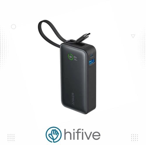 بطارية انكر 533 باوركور بسعة 10000 و بقوة 30 واط مع كيبل تايب سي مدمج - اسود